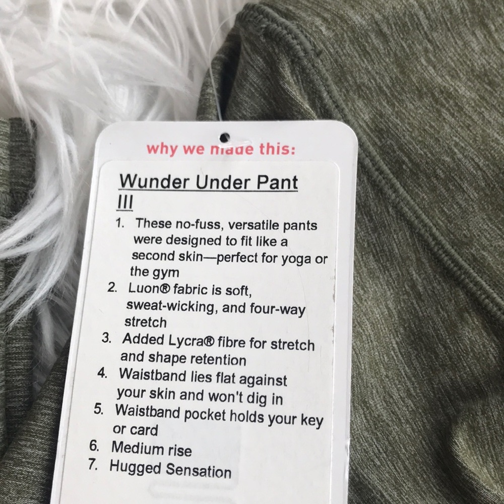 NEW • Lululemon • Wunder Under Pant Fatigue Green - Picture 7 of 8